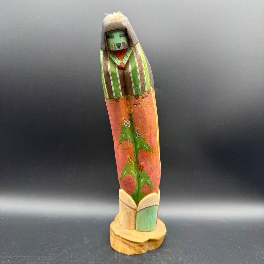 Vtg Hopi Corn Maiden Kachina by Pani Pawytewa 11.5" Cottonwood Root Southwestern